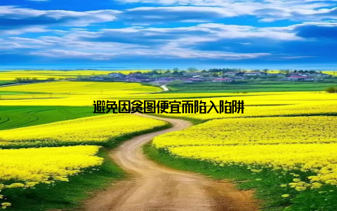 避免因贪图便宜而陷入陷阱