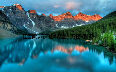 江雪柳宗元千山鸟飞绝, 万径人踪灭