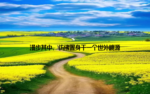 漫步其中, 仿佛置身于一个世外桃源
